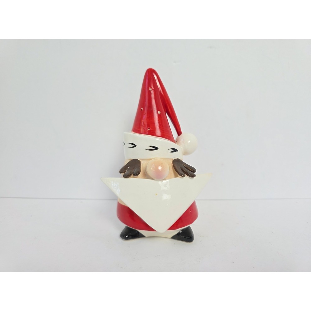 Vintage Napco Christmas Hors d'oeuvres holder napkin Santa Claus ceramic